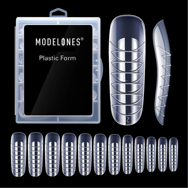 MODELONES Poly Extension Gel Dual Nail Form 120pcs Coffin Nails Clear Ballerina Nail Tips Full Cover