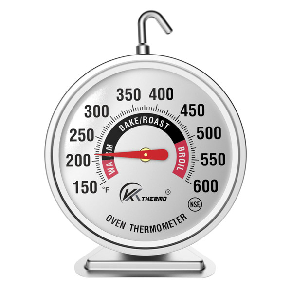KT THERMO Oven Thermometer150-600°F, Oven Grill Fry Chef Smoker Analog Thermometer Instant Read Stainless Steel Kitchen Cooking Thermometer