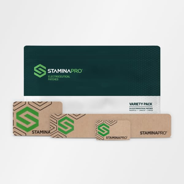 LUMINAS STAMINAPRO Electroceutical Patches for Muscle Soreness, Strain, Muscle Fatigue, and Muscle Tightness - 24 Patches