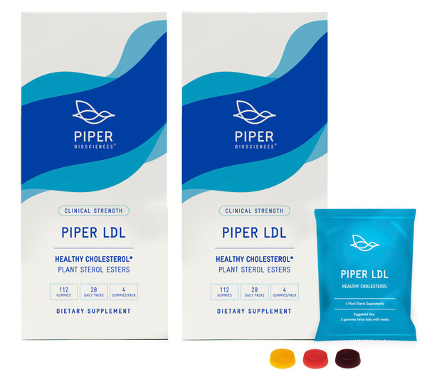 Piper LDL Cholesterol Health Plant Sterol Gummies: Plant Sterols Cholesterol Supplement (2 Boxes, 224 Gummies)