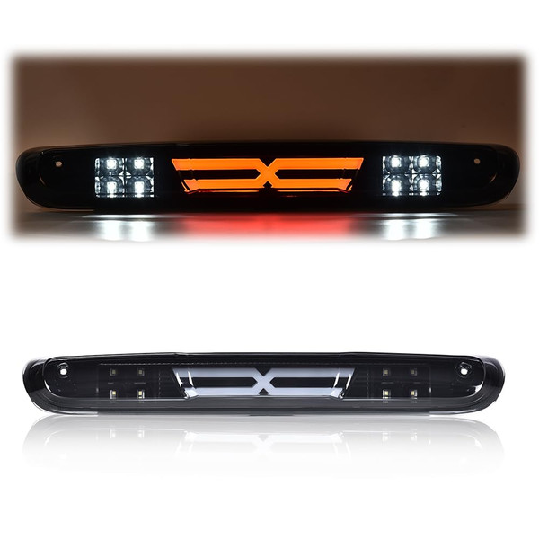 ALLGOOD LED 3rd Third Brake Light, Compatible with Chevy Silverado 2007-2014/Fit GMC Sierra 2007-2014/Fit H-ummer H3T 2009-2010, High Mount Rear Stop Light Cargo Lamp, Smoky Lens Black Housing Type X