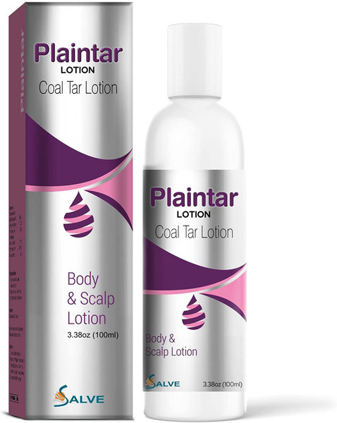 SALVE Plaintar Leave-On Lotion with Coal Tar & Salicylic Acid - 100ml / 3.38 fl oz | Scalp Care for Dandruff Flakes, Dryness & Itchy Scalp – Lightweight Non-Sticky Formula