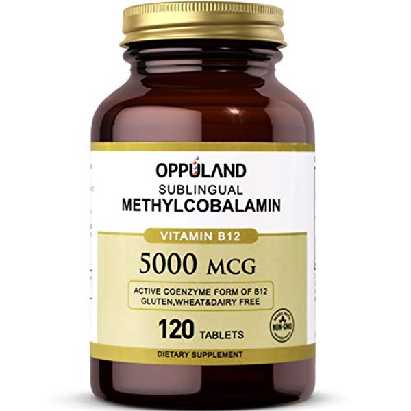 Oppuland DHEA 50mg Vitamin B12 Sublingual（Methylcobalamin） 5000 mcg, Folic Acid (Vitamin B9 Folate) Improve The Symptoms of Cirrhosis and Liver Steatosis 120 Capsules