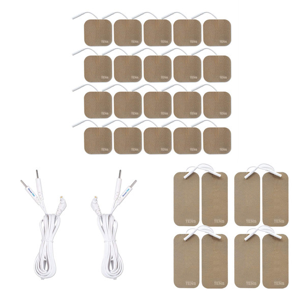 Discount TENS Brand Electrode Refresh Pack – Renew Your TENS 7000 Device with Premium Replacement Electrodes & Lead Wires, Includes 20 Small Pads, 8 Large Pads & 1 Pair Lead Wires
