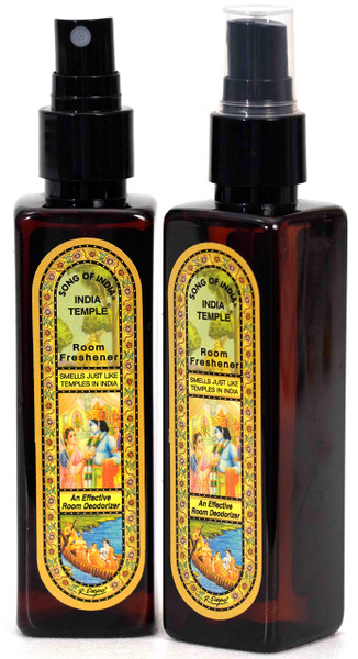 Song of India - India Temple Room Freshener Spray - A two Bottle Set 100ml or 3.38 oz. Each
