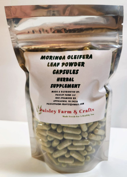 Paisley Farm and Crafts Moringa Oleifera Leaf Capsules Non GMO - Herbal Supplement - 100% Pure Leaf Powder! (300) - Made Fresh On Demand! Paisley Farm and Crafts Moringa Oleifera Leaf Capsules Non GMO - Herbal Supplement - 100% Pure Leaf Powder! (300) - Made Fresh On Demand!