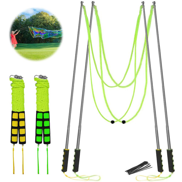 Ubitree 2-Pack Giant Bubble Wands – Stainless Steel Telescopic Bubble Blower Sticks for Kids & Adults – Outdoor Bubble Maker Toy for Lawn, Park, Beach, Birthday Parties & Summer Fun