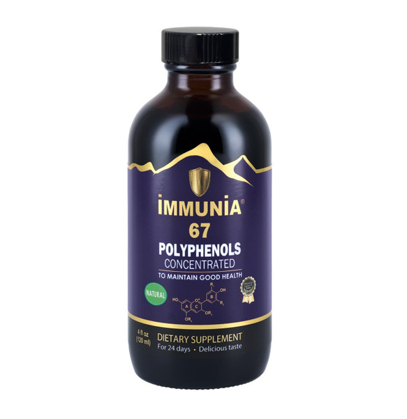 Immunia 67 Polyphenols - Elderberry Concentrate & Antioxidant Fruits. Premium Antioxidant Supplement with 67 Polyphenols (Anthocyanins, Quercetin, Resveratrol, etc.) 24-Day Supply per Bottle (1-Pack)