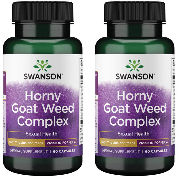 Swanson Premium Brand Premium Horny Goat Weed Complex 60 Capsules (2 Pack)