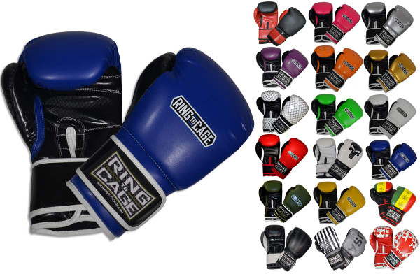 Gym Training Stand-Up Boxing Gloves (Blue, Large Weighs 16oz)