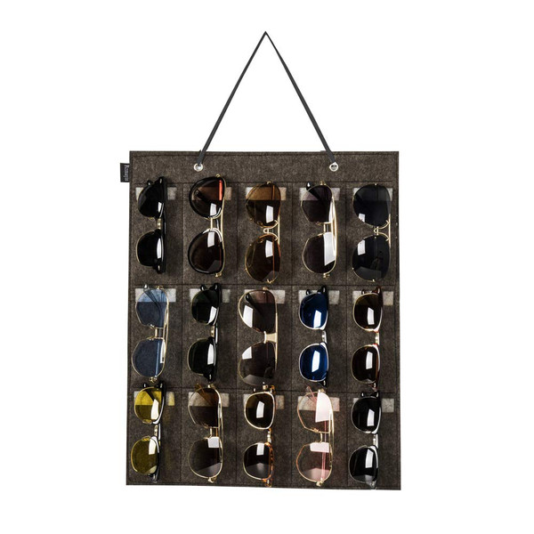 RZMAYIS Sunglasses Organizer Storage Wall Mounted Hanging Sunglasses Organiser 15 Slots Glasses Storage Organizer Holder