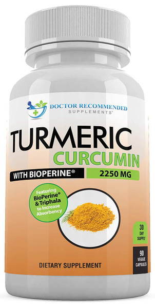 Turmeric Curcumin with Triphala - 2250mg/d - 90 Veggie Capsules - 95% Curcuminoids with Black Pepper Extract (Bioperine)