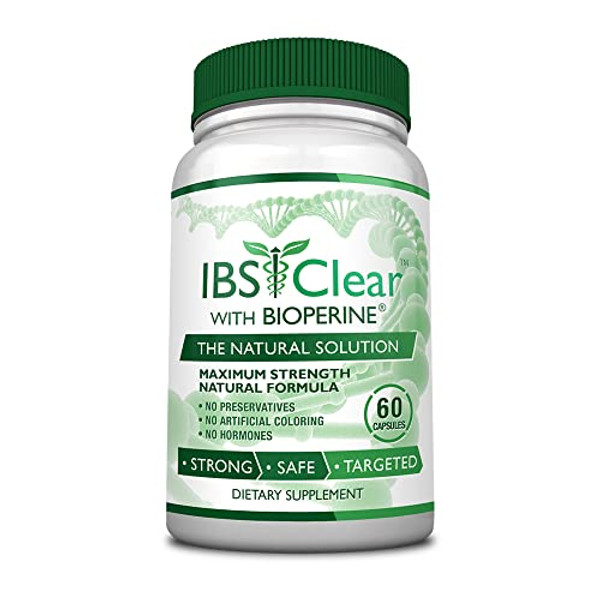 IBS Clear™ - 100% Natural IBS Relief with Vitamin D, Psyllium Husk, Fennel. 60 Vegan Friendly Capsules - 1 Bottle