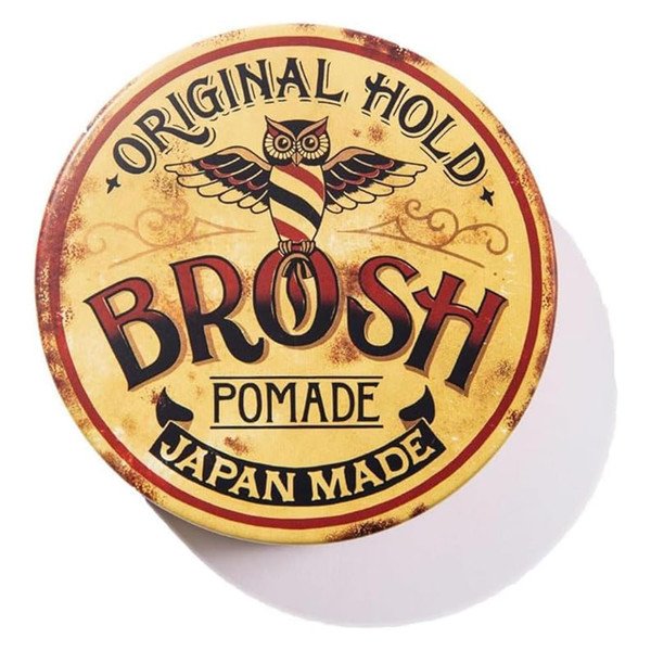 BROSH Original Pomade with Strong Hold & Classic Shine, Lightweight Water-Based Hair Styling Cream for Men, 1.4 Oz Travel Size