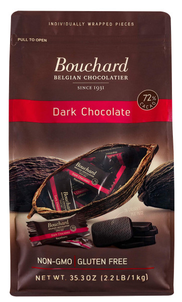 Bouchard Belgian Dark Chocolate Gluten-Free 72% Cacao (35.3 OZ / 2.2 LB)