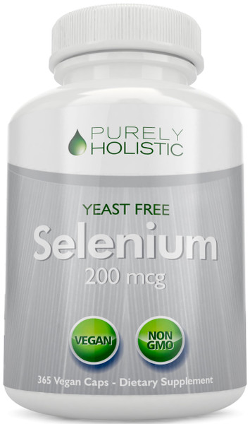 Selenium 200mcg - 365 Vegan Capsules not Tablets - Pure & Yeast Free L-Selenomethionine for Improved Absorption - Thyroid, Heart, and Immune System Support - Antioxidant Trace Mineral - Made in USA