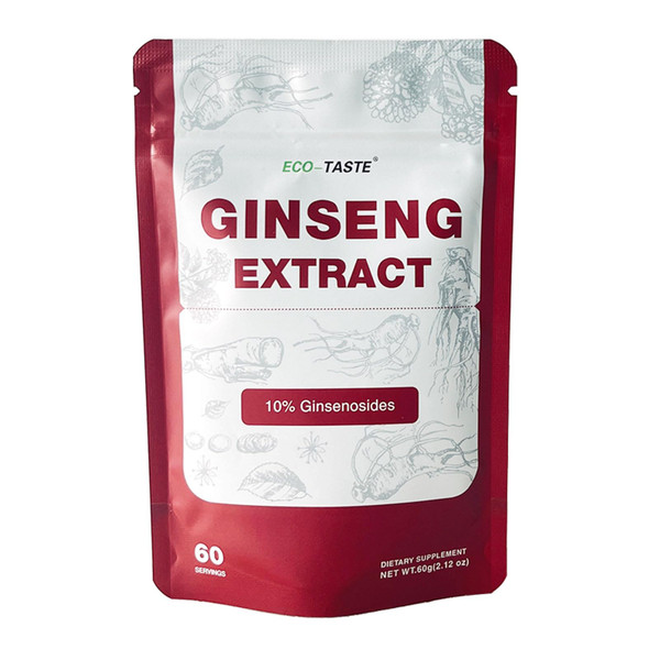 ECO-TASTE Ginseng Root Extract Powder-Korean Panax for Smoothies, Coffee or Drinks, 10% Ginsenosides, 60g (60 Servings)