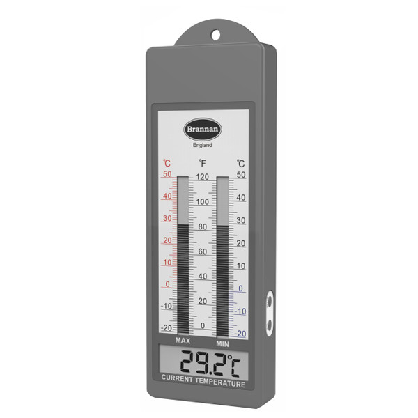 Brannan Waterproof Max Min Greenhouse Thermometer - Maximum Minimum Recording Thermometer Greenhouse Garden Outdoor Indoor