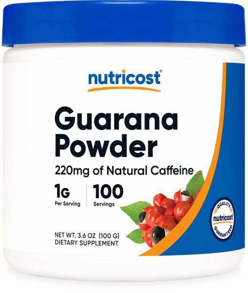Nutricost Guarana Extract Powder 100 Grams - Natural Brazilian Herbal Caffeine/Energizer Supplement