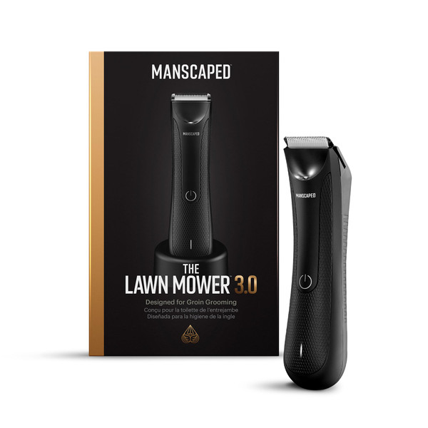 MANSCAPED® Electric Groin Hair Trimmer, The Lawn Mower® 3.0, Replaceable Ceramic Blade Heads, Waterproof Wet/Dry Clippers, Standing Recharge Dock, Ultimate Male Body Hair Razor