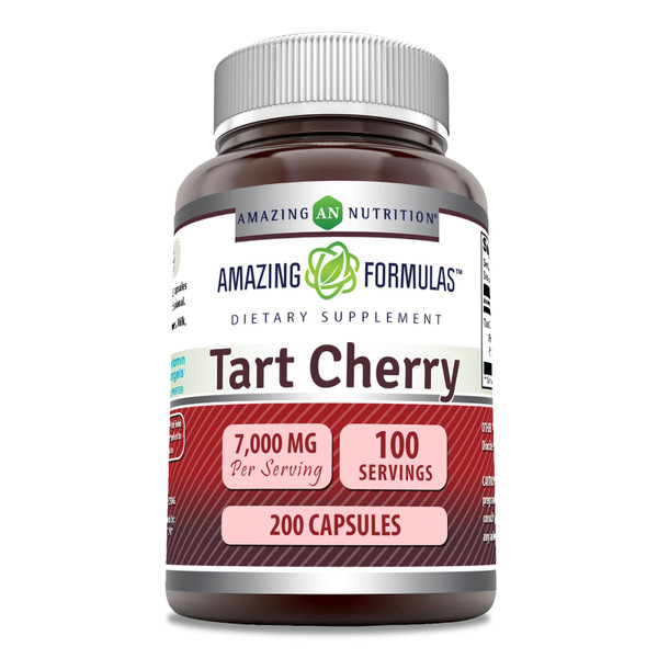 Amazing Formulas Tart Cherry Extract 700 Mg Extract (10:1) Per Serving Capsules Supplement | Equivalent to 7000 Mg | Non-GMO | Gluten Free | Made in USA (1 Pack | 200 Count)