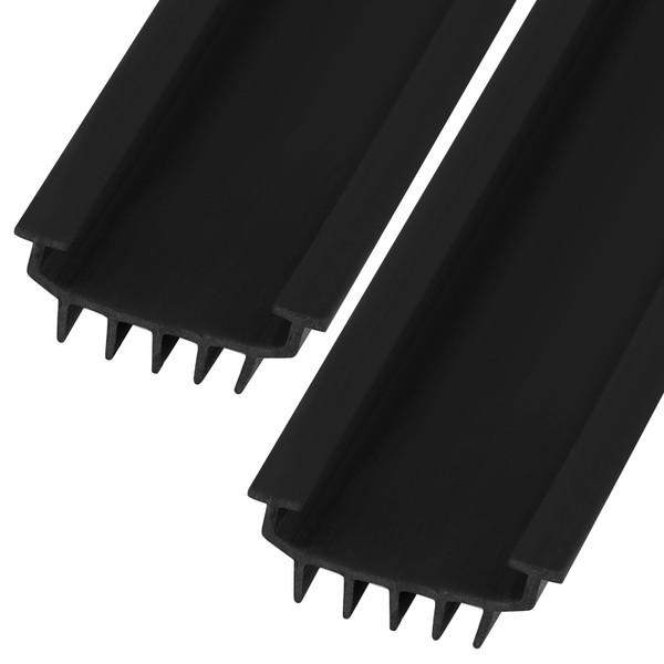 Nuanchu 1 Pcs Hardware U Shaped Rubber Door Bottom Sweep Weather Stripping Seal for Exterior/Front Doors Weatherproof & Noise Reducing Includes Rubber Door Seal Bottom Only (48 Inch,Black)