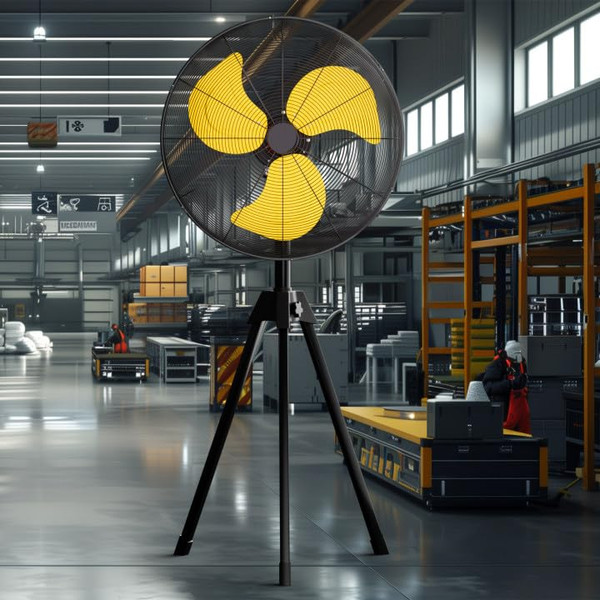 30" 9600CFM High Velocity Outdoor Pedestal Fan with Tripod, 3-Speed Standing Fan Oscillating with Adjustable Height, Stand up Fan, Industrial Fans Heavy Duty for Commercial, Patio, Warehouse, Garage