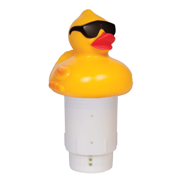 GAME 4002 Derby Duck, 3 Inch Chlorine, Five Tablet Capacity Above-or Inground Pool Use, Adjustable Dispensing Rate