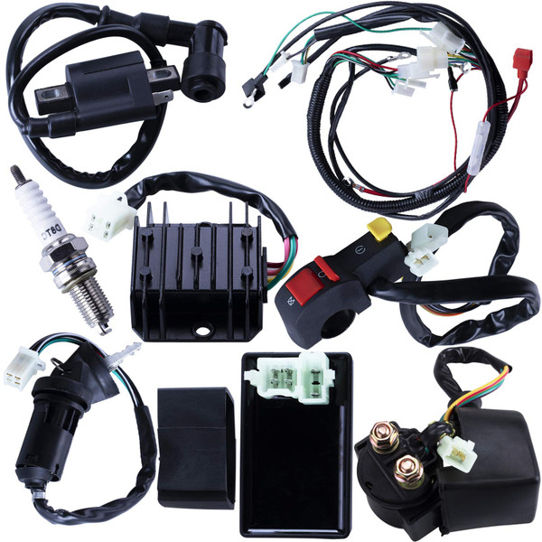 Complete Electrics Wiring Harness CDI Ignition Coil Solenoid Relay Spark Plug Kits for Chinese 4-Stroke ATV Quad Dirt Bike 150cc 200cc 250cc Go Kart by OTOHANS AUTOMOTIVE Complete Electrics Wiring Harness CDI Ignition Coil Solenoid Relay Spark Plug Kits for Chinese 4-Stroke ATV Quad Dirt Bike 150cc 200cc 250cc Go Kart by OTOHANS AUTOMOTIVE