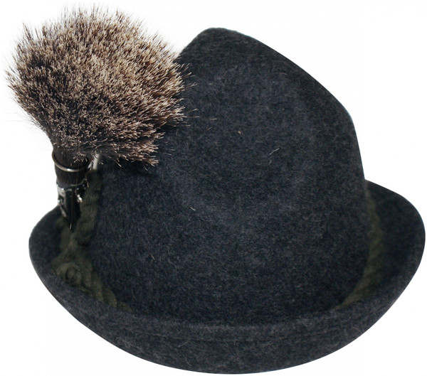 Barbe de Gamsbart avec manche sans chapeau traditionnel Chapeau traditionnel Chasse Cheveux humains Gemse Gams Bijoux Chapeau Trophée Pin's en poils d'animaux véritables Multicolore 16-17 cm