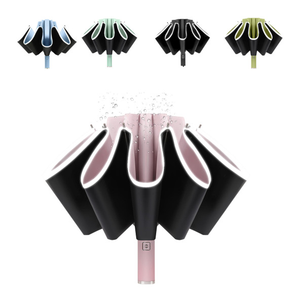 BAODINI Inverted UV Protection Umbrella for Rain and Sun Medium Size 46 inch arc Canopy UPF 50+ Rverse Compact Umbrella Auto Open Close for Travel