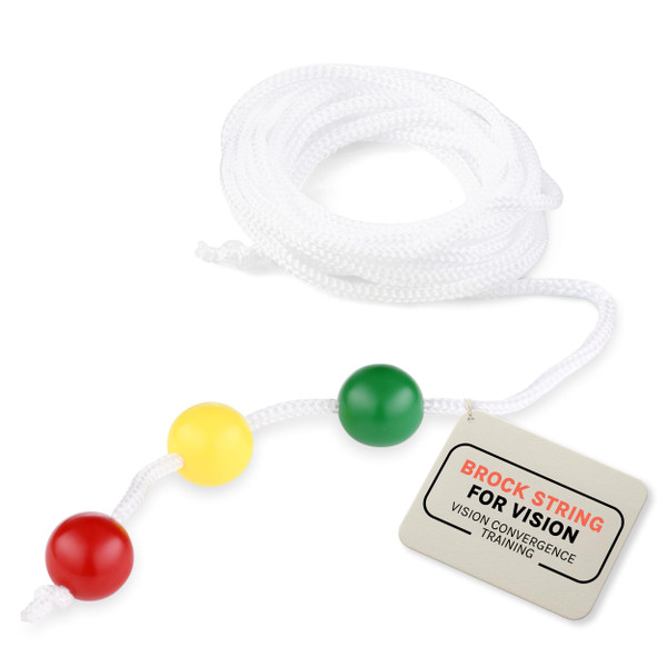 Brock String 6 Foot with 3 Beads - Vision Convergence Training - Convergence Insufficiency Tool - Train Vision, Athletic Performance, and More!