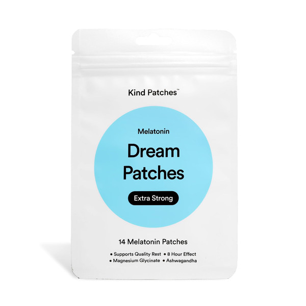 Kind Patches Melatonin Dream Patches Extra Strong - Sleep Patches - Sleep Aid with Ashwagandha and Magnesium for Rest - 14 Count