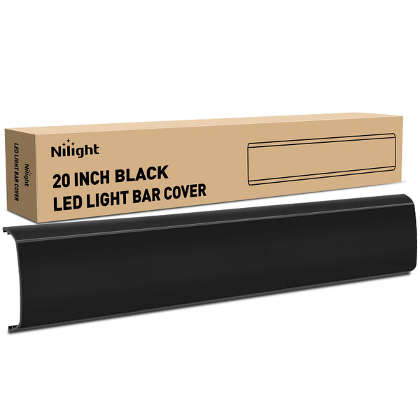 Nilight 20 Inch LED Light Bar Cover Black Protective Cover Durable Polycarbonate Lens Waterproof Dustproof Scratch-Proof for Double-Row Lights Off Road Driving Lighting