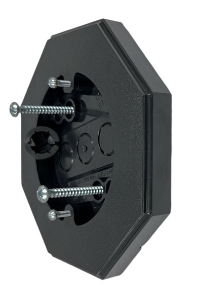 iMBAPrice IMBA-8161-BK Vertical Siding Lamp Octagon Mounting Kit with Built-in Box for Outdoor Smooth Flat Surface, Black