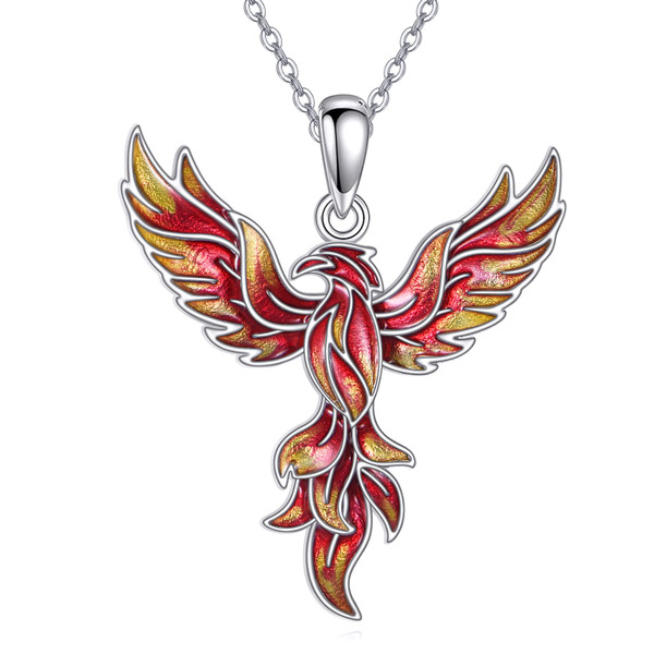 CUPENDA Phoenix Necklace S925 Sterling Silver Rising Phoenix Pendent Jewelry Gifts for Women