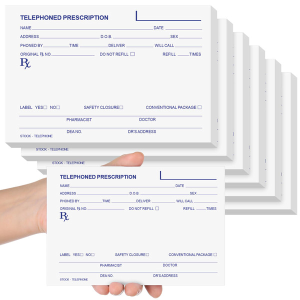 Affrolling 6 Pcs Telephone Prescription Pads Rx Pad Pharmacist Notepad 50 Sheets Telephone Prescription Paper for Doctor Pharmacist Veterinary Hospital Gifts