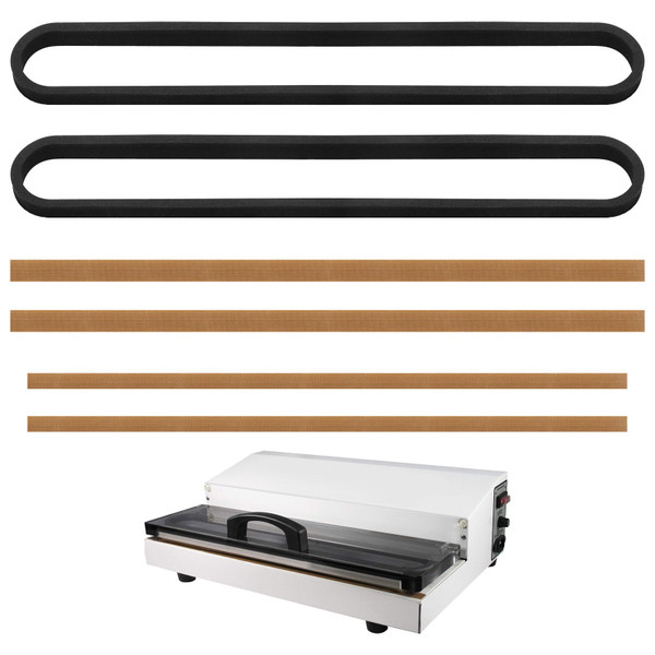 Replacement Parts for Weston Pro 2300,PRO-2100,Pro-3500 Vacauum Sealer Models Maintenance Kit for Weston Pro-Series Vacuum Sealer（2pcs Oval Vacuum Chamber Seals & 4pcs Seal Bar Tapes）