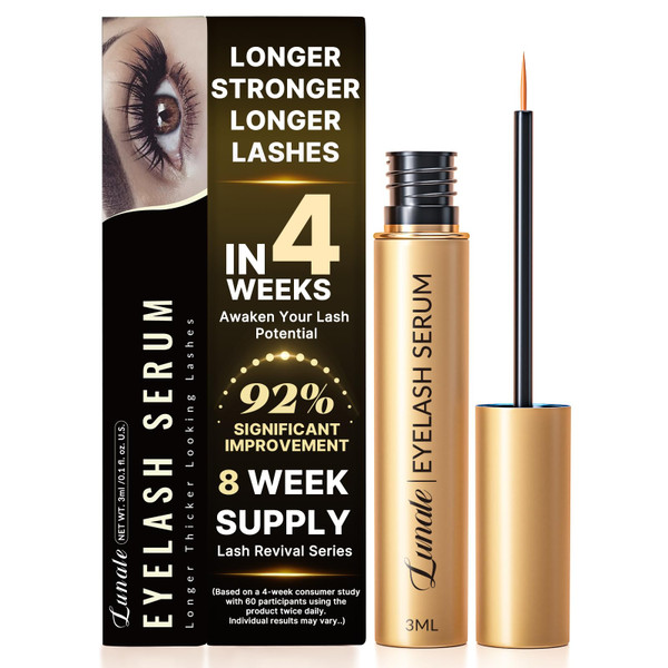 Eyelash Growth Serum with Advanced Formula: Rapid Eye Lash Enhancing Serum for Eyelash and Eyebrow Growth in 3-4 Weeks - Boost Longer Thicker and Fuller Lashes 1.6ML