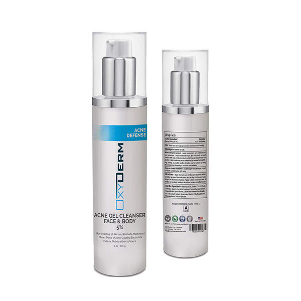 Acne Face wash Treatment with Benzoyl Peroxide 5% - Clinically Proven Wash to Fight Acne Blemishes on Contact. Eliminates Cystic Breakouts, Oily Skin, Clogged Pores, Blackhead, Whitehead, & Pimples.