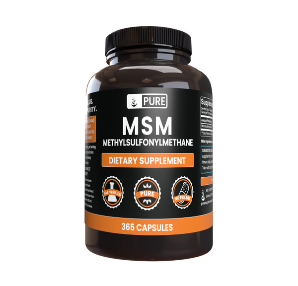 PURE ORIGINAL INGREDIENTS MSM (365 Capsules) No Magnesium Or Rice Fillers, Always Pure, Lab Verified