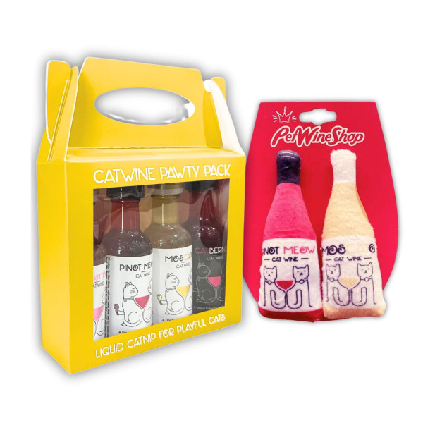 PetWineShop Cat Wine Pawty Pack Catnip Wine CatWine Set for Cats & Kittens