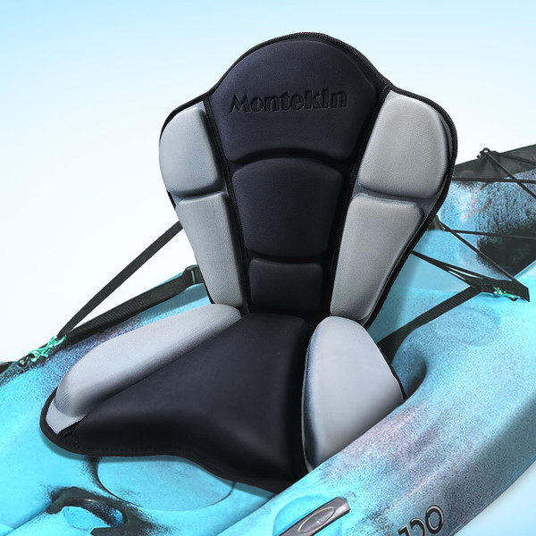 Montekin Thickened Kayak Seat with Back Support, Sit On Top Cushioned Canoe Backrest Molded Foam Seat for SUP Paddle Board Fishing Boat Long Trip (Black Grey) Montekin Thickened Kayak Seat with Back Support, Sit On Top Cushioned Canoe Backrest Molded Foam Seat for SUP Paddle Board Fishing Boat Long Trip (Black Grey)
