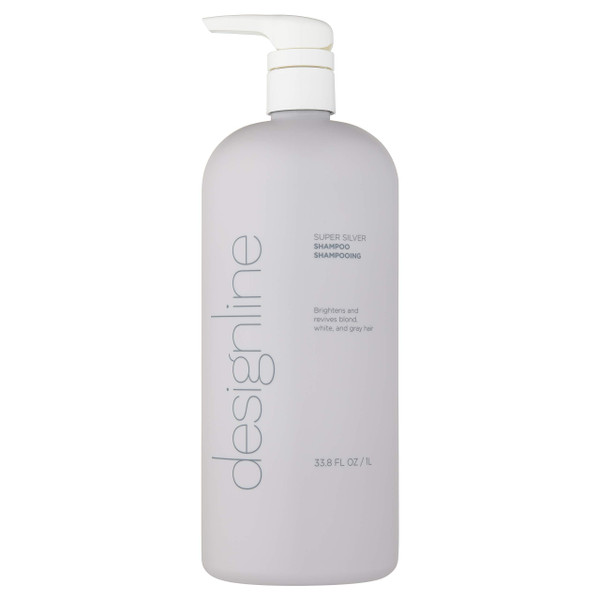 DESIGNLINE Super Silver Shampoo - Regis Restores Moisture, Boost Color for Blonde, Grey, White Hair, Strengthens and Improves Elasticity to Prevent Color Fade (33.8 oz.)