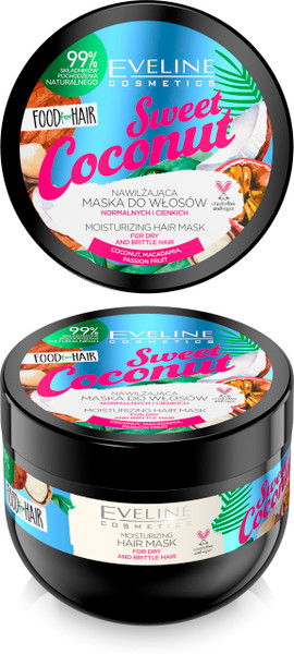 Eveline Cosmetics Food for Hair Moisturising Hair Mask Coconut 500 ml