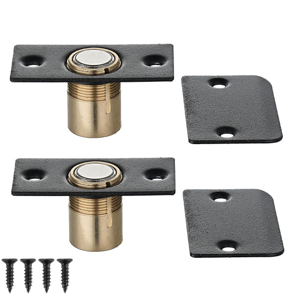 JQK Closet Magnetic Door Ball Catch Hardware, 430 Stainless Steel Catch Adjustable with Strike Plate, Black Finish 2 Pack, HBC120-BK-P2 JQK Closet Magnetic Door Ball Catch Hardware, 430 Stainless Steel Catch Adjustable with Strike Plate, Black Finish 2 Pack, HBC120-BK-P2