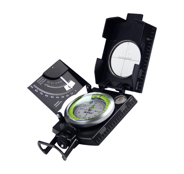 AOFAR Military Compass AF-4074 Black or Hiking,Lensatic Sighting Waterproof,Durable,Inclinometer for Camping,Boy Scount,Geology Activities Boating