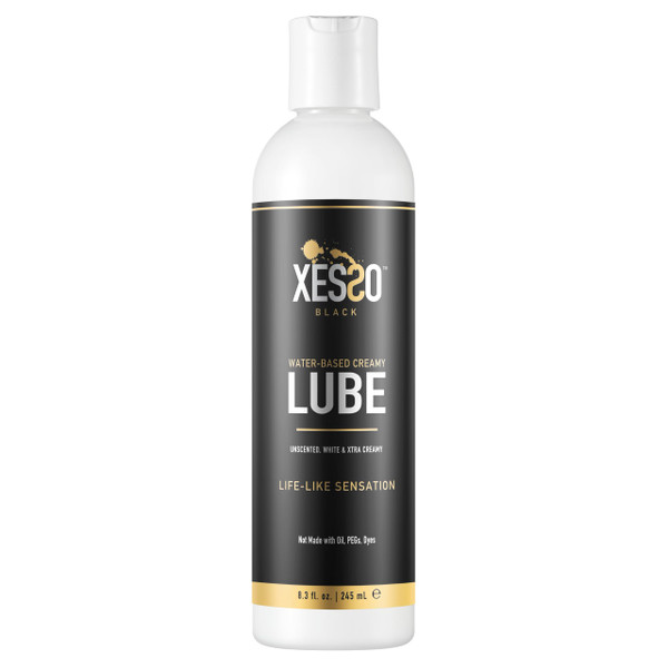 XESSO Water-Based Creamy Lube, Unscented 8.3 Fl Oz, Thick White Gel-Like Slippery Glide, Hypoallergenic for Women, Men & Couples. Made in US & Discreet Package. Package May Vary