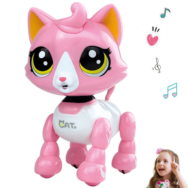 amdohai Robot Cat Electronic Pet Interactive Catty Toy for Age 3 4 5 6 Year Old Girls Gifts Idea Cute (Pink Cat)