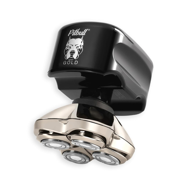 Skull Shaver Pitbull Gold PRO Head & Face Shaver - Premium Cordless Electric Shaver - for Wet & Dry Shaving - Features LED Battery Display - Comes with Travel Pouch